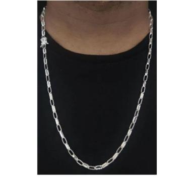 Imagem de Cordão Corrente 4mm Prata 925 Fecho Gaveta