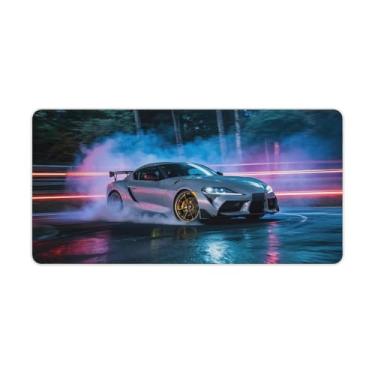 Imagem de HouLaiZhe Drifting JDM Car Sup Smoke Cool Large Gaming Mouse Pads Tapete de mesa Base de borracha antiderrapante Acessórios de computador Laptop Suprimentos Bloco de escrita para escritório casa 30 x