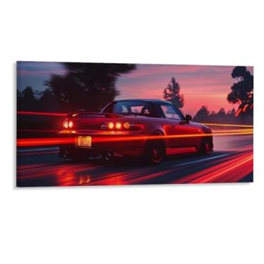 Imagem de HouLaiZhe S2000 Sports Speed Neon Art Posters Canvas Wall Estética Sala Decoração de Parede Impressões Galeria Sala Decoração de Parede para Quarto Sala de Estar Escritório 16 x 32 polegadas (40 x 80