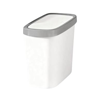 Imagem de Bothyi Lixeira fácil de limpar, com tampa de pressão, ideal para escritório, banheiro, quarto, trailer e cozinha, S