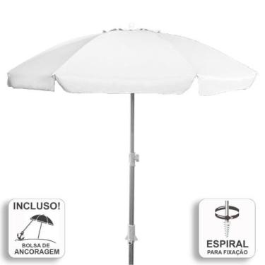 Imagem de Guarda-Sol Zaka Alumínio 2.0 metros Branco Reforçado