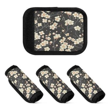 Imagem de Qilmy Lindas margaridas com alça de bagagem, embalagem com 2 identificadores de bagagem, identificadores de bagagem, capa confortável para carrinho de bebê, mala de viagem, acessórios de viagem de