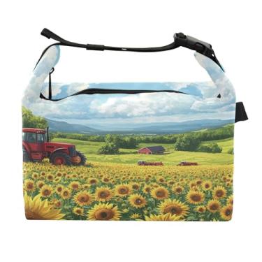 Imagem de STAYTOP Linda lancheira de girassol com fivela de alça, lancheira isolada para meninos e meninas lancheira para trabalho escolar