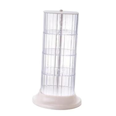 Imagem de GLOGLOW Caixa de Armazenamento Rotativa de Acessórios de Cabelo, Organizador de Joias de Plástico Transparente de 4 Camadas para Joias e Grampos de Cabelo, Perfeito para Dormitórios e Suprimentos de