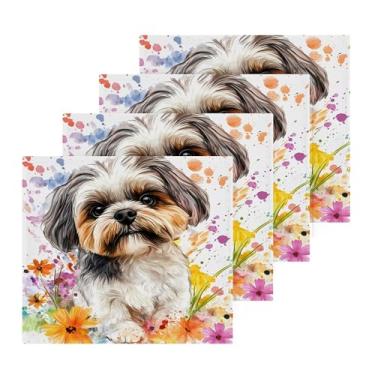 Imagem de Burbuja Pacote com 4 toalhas de banho fofas e coloridas, algodão premium máxima suavidade e absorção para toalhas de mão e rosto, 30 x 30 cm