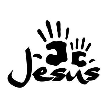 Imagem de Adesivo Mãos de Jesus Cristo religioso Cristão Evangélico para parede, carro, notebook e outros (PRETO, 60x43,6cm)