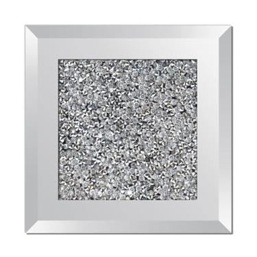 Imagem de Porta-copos com espelho de vidro e diamante esmagado para copos bebidas Acessório decorativo mesa casa cozinha sala esta