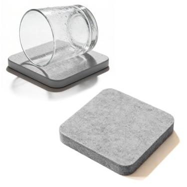 Imagem de Pacote com 2 bandejas absorventes de água, prato de pia de banheiro, porta-copos de diatomita de secagem rápida para sabonete de mãos e garrafas de cosméticos, organizador de chuveiro, 7,9 cm L x 7,9