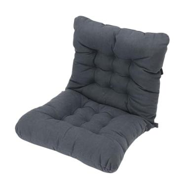 Imagem de KUIDAMOS Almofada de Assento Com Apoio Traseiro Confortável Almofada Integrada de Algodão PP de Chenille para Cadeira de Mesa de Escritório, Sala de Jogos (Preta)