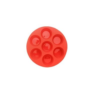 Imagem de Forma de Silicone para Cupcake e Air Fryer, 7 Cavidades, Vermelha ou Cinza, Antiaderente, 21cm Diâmetro, Resistente a Altas Temperaturas