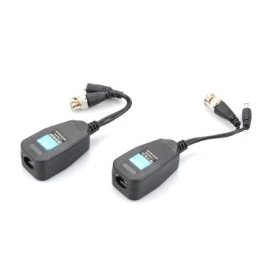 Imagem de 2 peças de conector de alimentação balun de dados de vídeo, câmera de segurança analógica CCTV HDTVI/CVI/AHD/CVBS BNIB BNC para transceptor RJ45