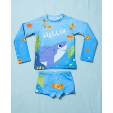 Imagem de Conjunto Sunga Infantil Com Blusa Proteção Uv50 Térmica Dry - Star Gol