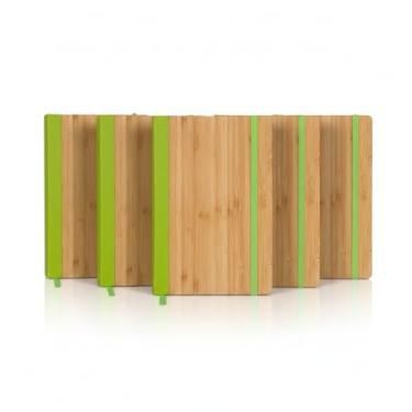 Imagem de Caderno de Anotações com Capa em Fibra de Bambu, Elástico Colorido, 80 Folhas Pautadas, 20,6x13x1,6cm, Sustentável, Disponível (5, Verde)