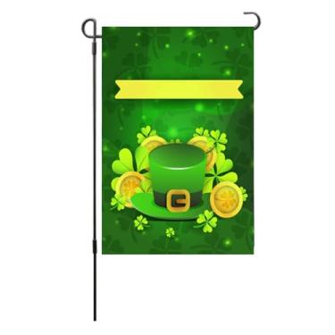 Imagem de CUOFYUNL Bandeira do Dia de São Patrício, máquina decorativa dupla face lavável, bandeira de jardim irlandês para festa no pátio do gramado (Aplausos)
