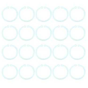 Imagem de CUOFYUNL 20 peças de anéis de plástico transparentes flexíveis folhas soltas anéis fichários para escola, casa, escritório, cartões, caderno de documentos (Verde Transparente)