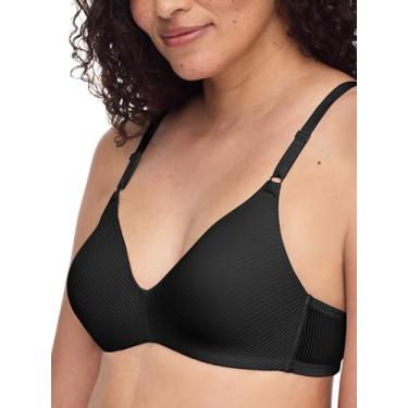Imagem de Warner's Warners Blissful Benefits Sutiã feminino respirável sem fio com bojos justos, Preto, XGG