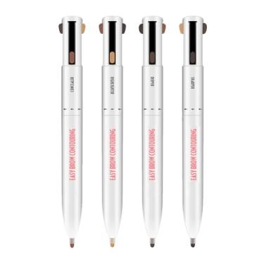 Imagem de Dioche Lápis de Sobrancelha Quatro Em um Lápis de Sobrancelha à Prova de Suor Corretivo Multifuncional Durável Com Acabamento Caneta de Alta Luz Com Sombras Claras e Escuras (Preto amarronzado)