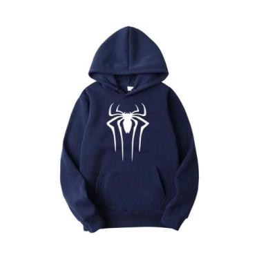 Imagem de Moletom Casual Com Estampa De Aranha Em Cores Sólidas Para Homens E Mu