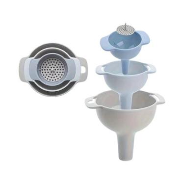 Imagem de Funil de cozinha multifuncional, óleo vazamento, líquido embalagem fil