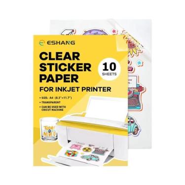 Imagem de Papel Adesivo Vinil Transparente A4 Não Impermeável 10 20 Folhas Compa