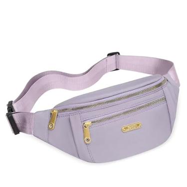 Imagem de Pochete para mulheres, bolsa de cintura moderna com alça ajustável para viagens, esportes, corrida, ciclismo., Roxa