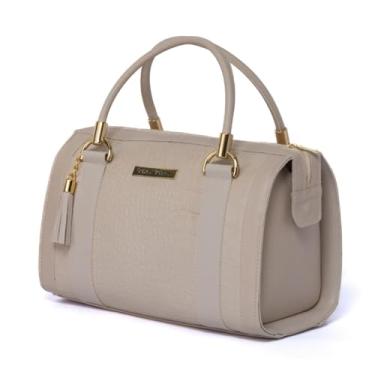 Imagem de Bolsa Baú Feminina Elegante de Mão e Alça Transversal e ombro (branco)