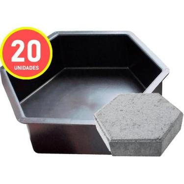Imagem de Kit 20 Formas Plástica Sextavada Lisa 08cm - 25x25x08 - Panja Formas