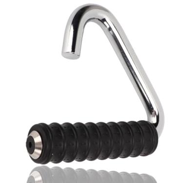 Imagem de Puxadores de puxar, alças neutras para puxar para cima, prata em forma de C, acessório universal para halteres envolvidos em borracha para academia