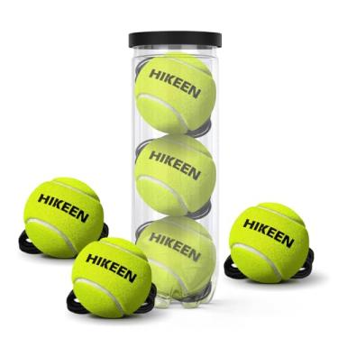 Imagem de Hikeen 3 bolas de tênis com cordas - Bolas de tênis pressurizadas de feltro durável