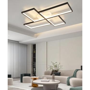 Imagem de Luminária de teto com controle remoto, luminária de teto LED moderna para quarto, lâmpada regulável de 3000-6000K para sala de estar, escritórios, quartos infantis, hotéis e restaurantes (pr