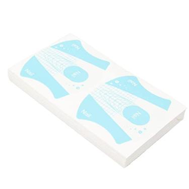 Imagem de CUOFYUNL 100 unidades de guia de arte de unhas reutilizável, adesivo de extensão de arte de unhas autoadesivo para salão de beleza