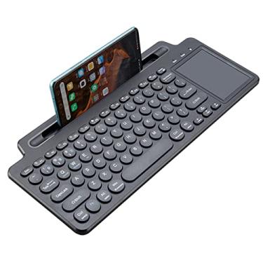 Imagem de Teclado Ultra-fino sem fio BT 2 4GHz com Touchpad para Tablet PC Celular Notebook e Laptop - de Mesa Digitação no Estilo Amplia Compatibilidade Conexão Estável Rápida Integrado Funciona Pilhas AAA