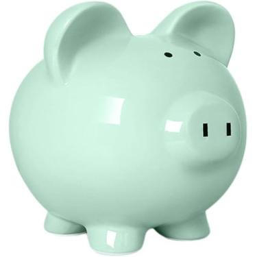 Imagem de Cofrinho de cerâmica criativo cofrinho infantil grande capacidade cofrinho decoração de casa para crianças cofrinhos de dinheiro decoração de casa (verde)