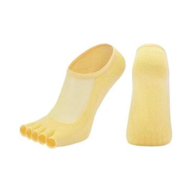 Imagem de Meias De Yoga E Pilates Femininas Antiderrapantes Com Dedos Abertos Em