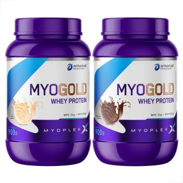 Imagem de Kit 2 Myo Gold Whey Protein Premium Pote 900g Myoplex-Unissex
