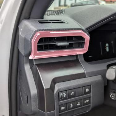 Imagem de KUJOOY Para Toyota Tacoma 2024 2025 para 4Runner 2025 Acessórios interiores decoração painel console central tampa de saída de ar moldura decorativa ABS (rosa, tampa de saída de ar)