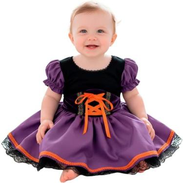 Imagem de Fantasia Bruxinha Bebê Com Tiara de Halloween