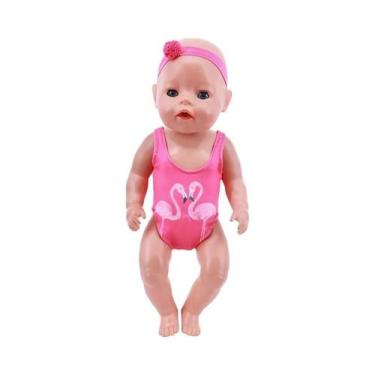 Imagem de Roupa De Banho Para Boneca De 43CM, Conjunto Fofo De Praia Para Acessó