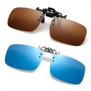 Imagem de Kit 2 Clip On Encaixa Oculos De Grau Polarizado Uv Motorista Dirigir-Masculino