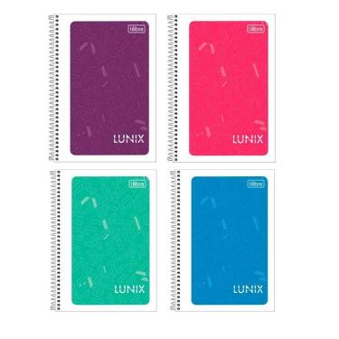 Imagem de Caderneta Espiral Capa Flexível 1/8 Lunix Cores 48 Folhas