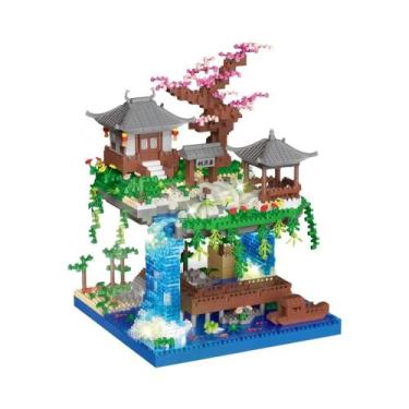 Imagem de Árvore De Flor De Cerejeira Sakura Micro Blocos Com Luzes LED Decoraçã