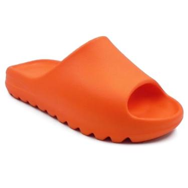 Imagem de Chinelo Masculino Slide Nuvem em EVA Anatômico Leve Conforto Premium Solado Tratorado Antiderrapante Slip On Casual (Laranja, BR, Adulto, Faixa Numérico, 41, 42)