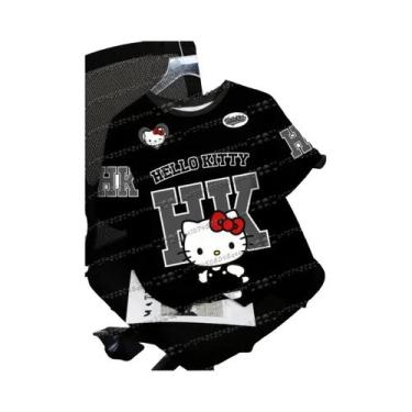 Imagem de Camiseta De Verão Estilo Hip-hop Com Estampa 3D Da Hello Kitty Para Me