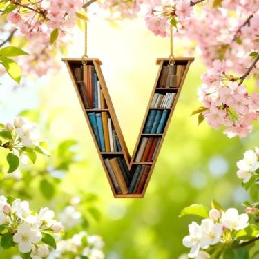 Imagem de Enfeites de Natal A-Z Cristal Pendurado, Enfeites de Árvore de Natal Artesanais com Letra V, Decoração de Carro e Casa - Decoração Artesanal de Acrílico de Natal, Ideias de Troca de Presentes para