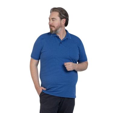 Imagem de Camisa Polo Plus Size Masculina Xadrez Algodão-Masculino
