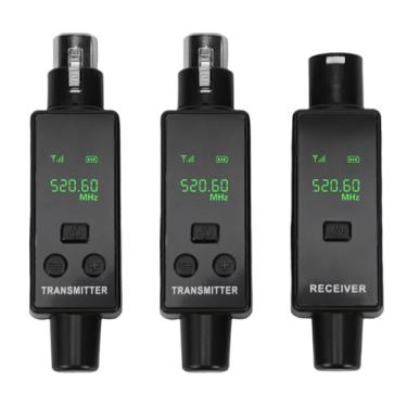 Imagem de ASHATA de Microfone Sem Fio de 2,4 GHz, Transmissor e Receptor XLR, Adaptador de Microfone Sem Fio Recarregável de 24 Bits e 48 KHz para Câmera de PA de Mixagem de Som (1 por 2)