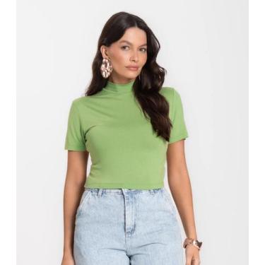 Imagem de Blusa Cropped Feminina Select Verde, G, Verde