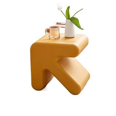 Imagem de Mesa lateral, mesa lateral, mesa de centro, mesa de cabeceira e banquinho para sala de estar, escritório, quarto, banheiro, showroom, porta-revistas moderno, mesa de café pequena (amarelo)