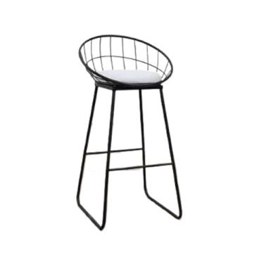 Imagem de KEG801302 Banco de bar de ferro multiuso preto com encosto para casa lazer restaurante bar cadeira alta conjunto moderno de 2 peças