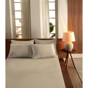 Imagem de Jogo De Cama King Malha 3 Peças Liso Vivaldi Bege, UN, Bege